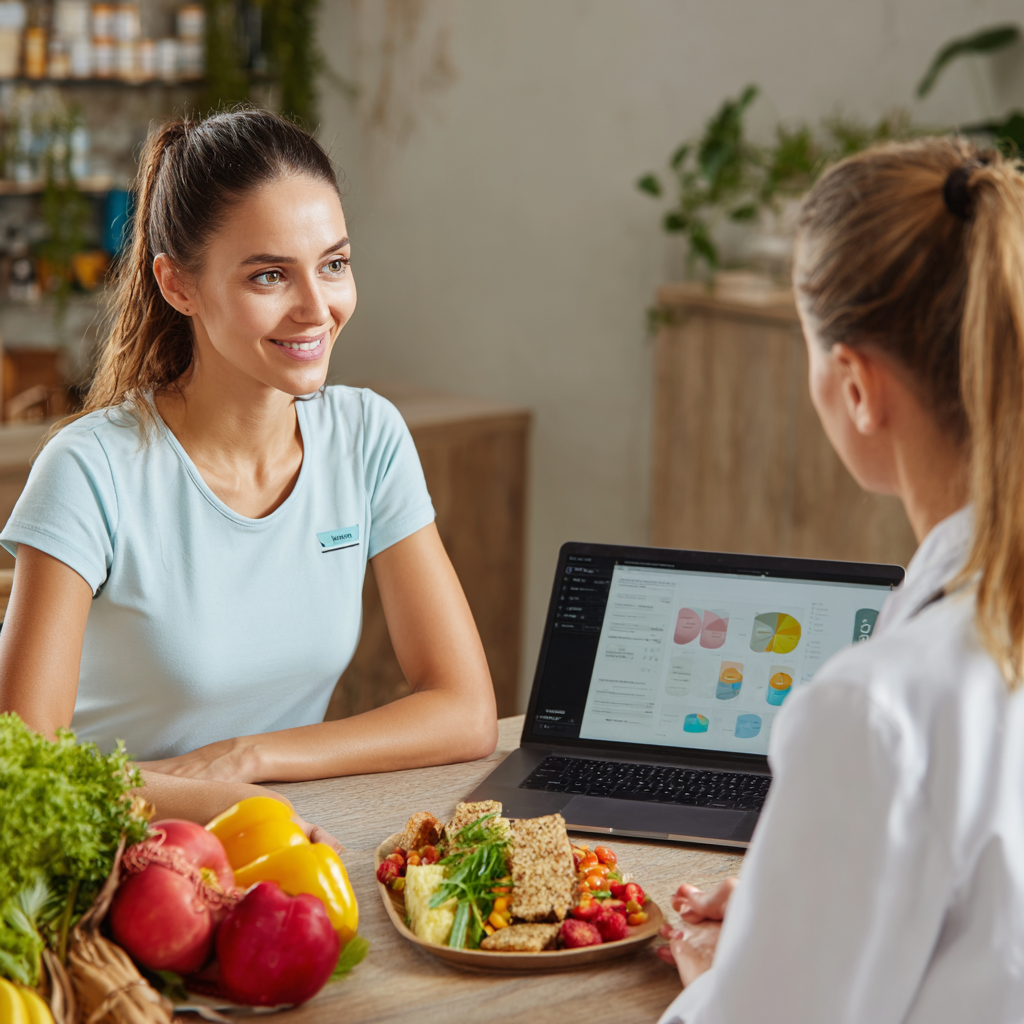 Nutriționist profesionist în consultație